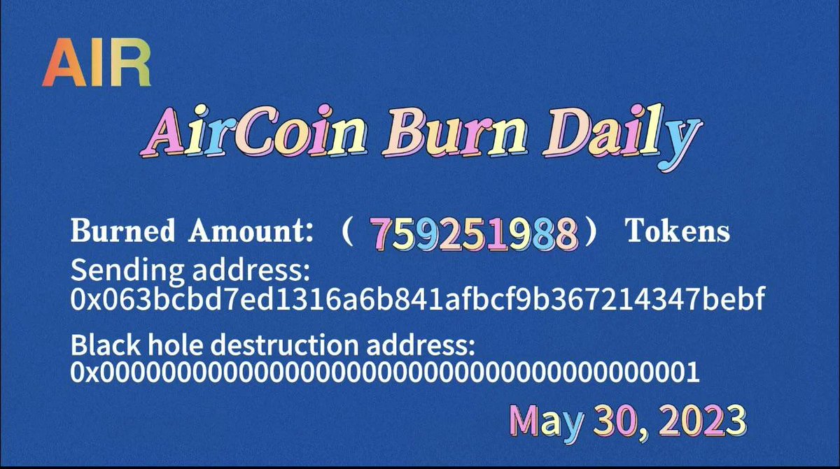 Everyday  30% of all transactions on #AirCash are bought and sent to black hole.
#AirCoin #AirCoinDAOLabs #AirChain #AirCash #AirSwap #AirNft