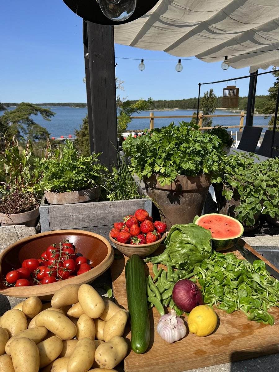 Arbetsmöte i dagarna två i bästa skärgården. Förbereder lunch i väntan på att att arbetskamraterna ska dyka upp. ☀️😎😊