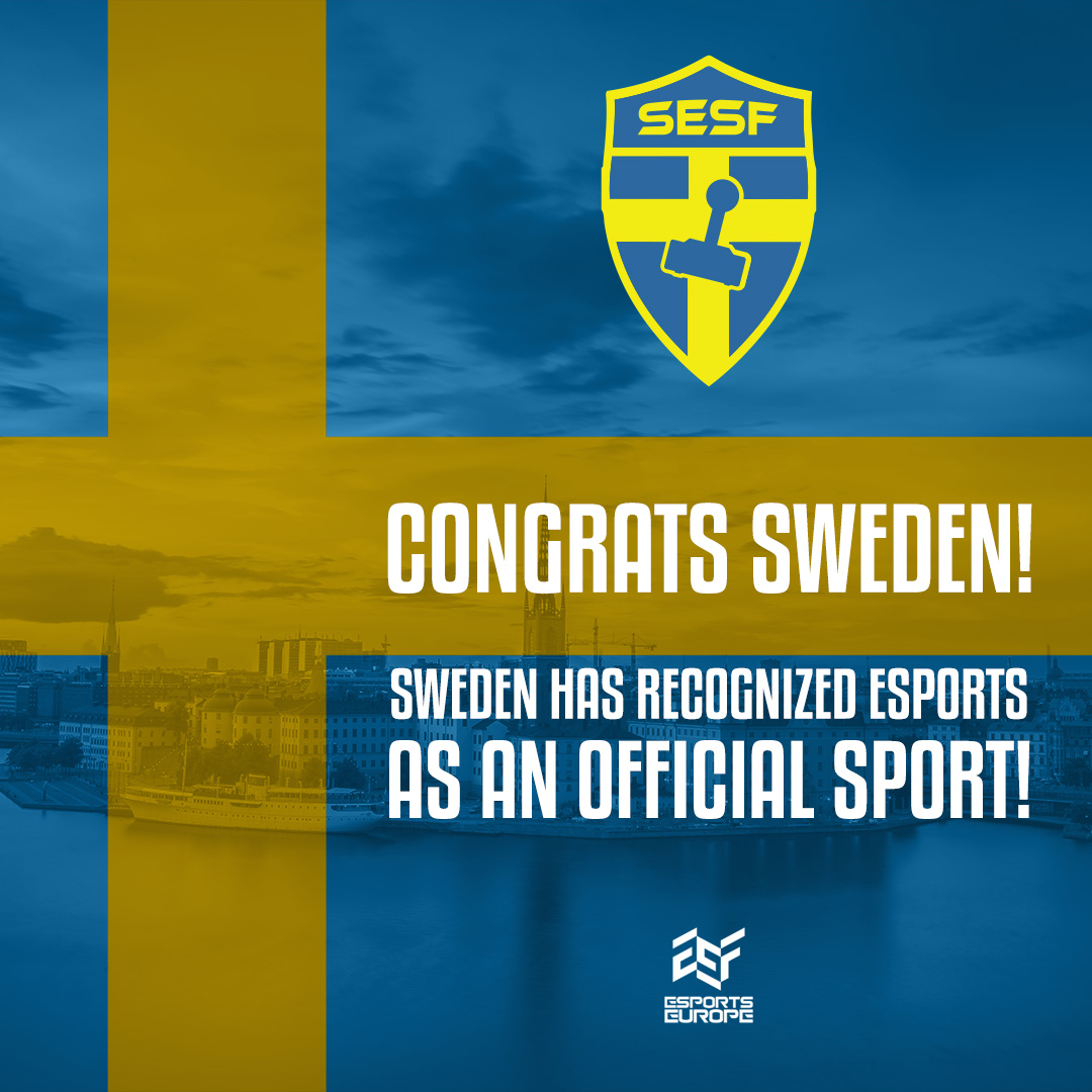 🎉 Big news for Sweden! 🇸🇪 Esports has officially been recognized as a sport, thanks to the incredible efforts of Svenska E-sportförbundet. Congratulations! 🎮🏆 #Esports #Sweden #SvenskaEsportförbundet #Recognition