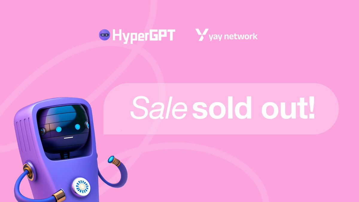 That's a wrap, <a href="/hypergpt/">HyperGPT</a> FCFS closed in less than 1 second. 🤖

🫂 Thank you all for your overwhelming support. All the updates will be shared in due time!

#HyperGPT #AI