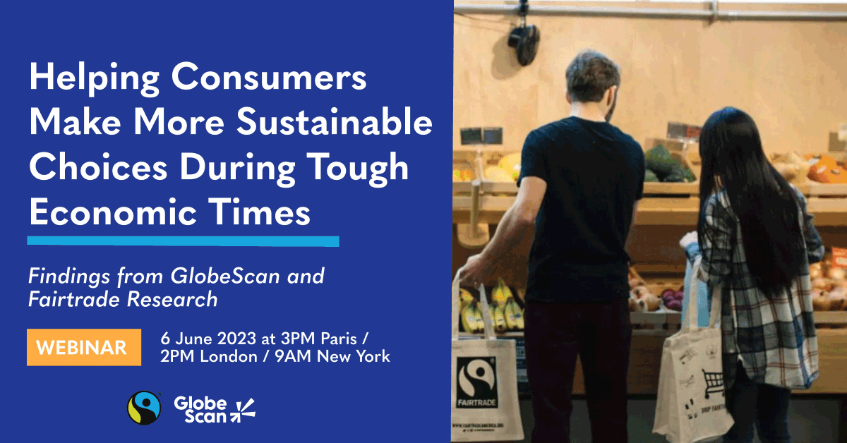 Our research shows most people are highly aware &amp; concerned about #sustainability issues. Yet few are reflecting those values in their purchasing behaviour.

Join a June 6 webinar w/ <a href="/GlobeScan/">GlobeScan</a> &amp; <a href="/FAIRTRADE/">Fairtrade Intl</a> on how we can bridge this ‘aspiration-action gap’ bit.ly/43tOgd6
