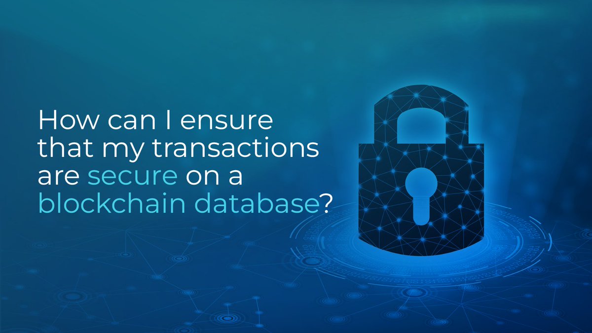 🤔 Q: How can I ensure that my transactions are secure on a blockchain database?

🗣️ A: Transactions on a blockchain database are secured through the use of cryptography. Each transaction is digitally signed using a private key, which serves as proof of ownership.

🧵 1/3