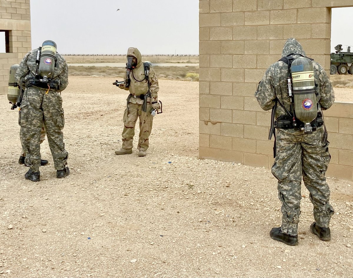 #PartnerNations Kingdom of Saudi Arabia Soldiers using their Chemical, Biological, Radiological, and Nuclear (CBRN) equipment to practice the decontamination process for the CBRN field training portion of #EagleResolve23, May 29, 2023 @modgovksa @usarmycentral