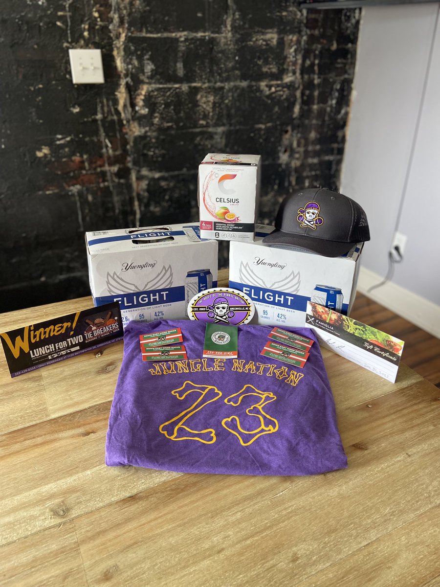 PR927FM's tweet image. 🚨🏴‍☠️WIN IT WEDNESDAY🏴‍☠️🚨
RT &amp;amp; FOLLOW @PR927FM for a chance to win TWO 12 packs of Flight by Yuengling, a 4 pack of Celsius, a Pirate Radio hat and decal, Lunch for Two at Tiebreakers, a gift certificate from @famiglianc, Wood Ducks Ticket Vouchers, AND a Jungle Nation T-Shirt!…