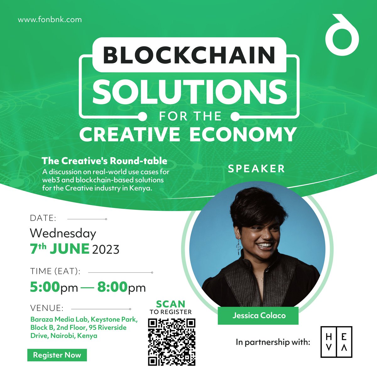 fonbnk1's tweet image. Meet our distinguished panel of speakers:

@wakiurunjuguna - Creative industries investor &amp;amp; Managing Partner @HEVAFund.

@JessicaColaco - Serial entrepreneur, first female artist to release EP and music NFTs in Kenya.

#Web3ForCreatives, #fonbnk #UnlockYourPotential