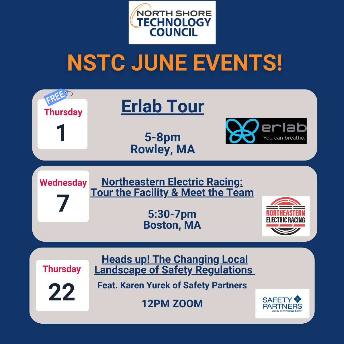 We have an exciting month of Events planned for June, starting with a (free) visit to Erlab's headquarters tomorrow evening! 

Register Here: nstc.org/Events