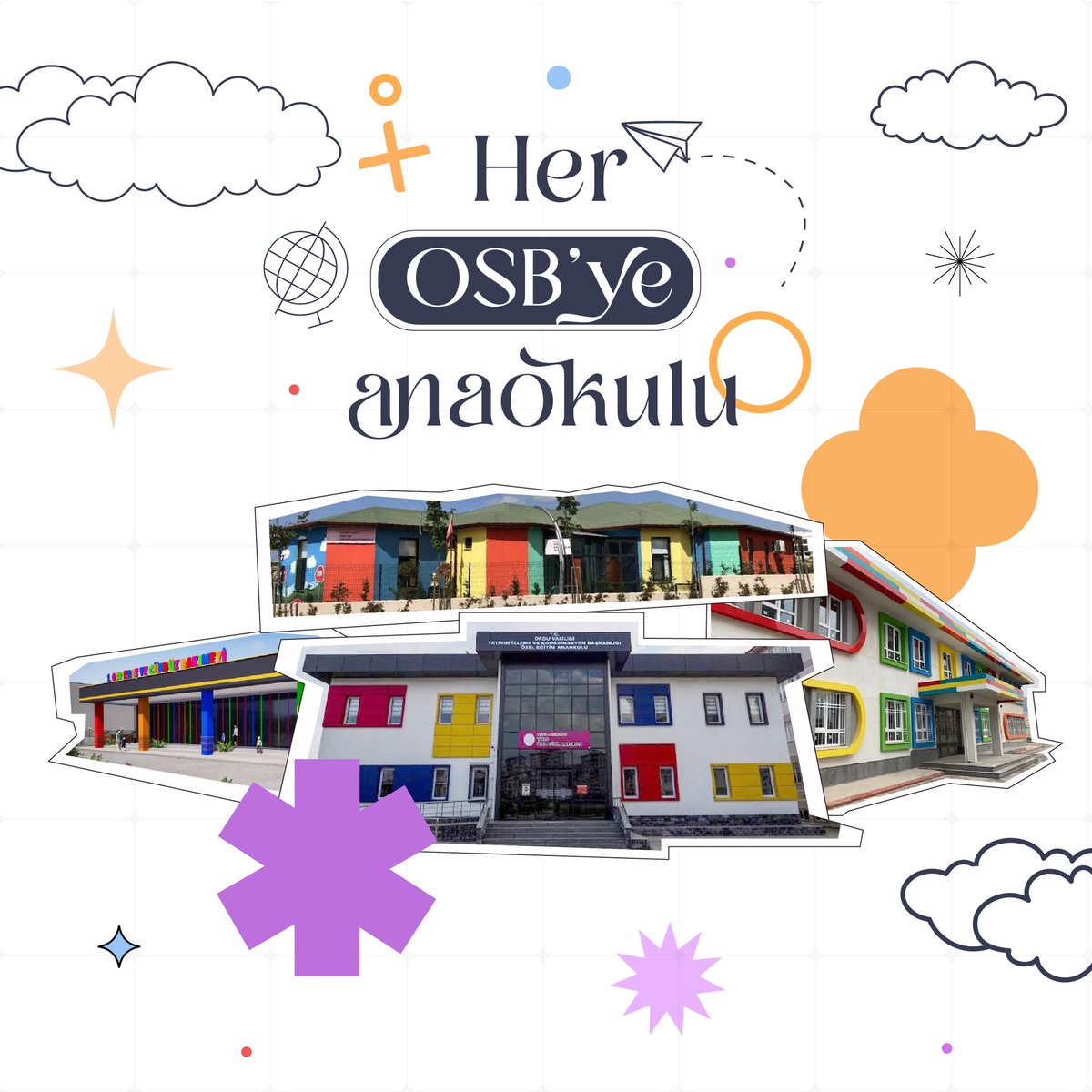 "Her OSB'ye anaokulu..."

Organize Sanayi Bölgelerinde sayıları 30’u bulan anaokullarını Türkiye'deki tüm OSB'lerde açma planlaması, aileler için çok önemli bir adım.
Çocukların sağlıklı gelişimi, kadınlar başta olmak üzere ebeveynlere sağlayacağı fayda ve istihdam katkısı için