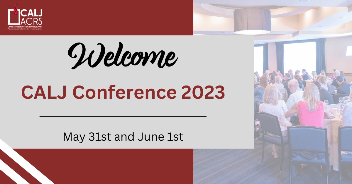 It's finally here! 

For those that are able to join us, welcome to our CALJ Conference 2023 at York Univeristy (and online)

We hope that you enjoy these two days of presentations and networking as we bring together journal professionals from across the country!