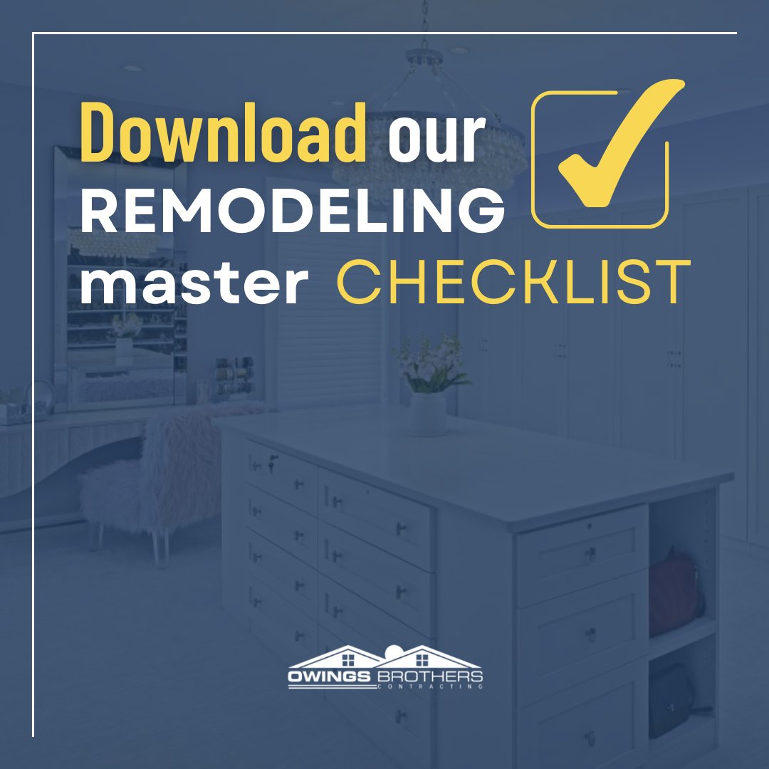 Remodeling your closets and storage can be a daunting task, and you may find it challenging to coordinate all aspects of design, selections, and layout.

Download a FREE copy of our checklist here: bit.ly/3LupKT6

#OwingsBrothersContracting  #LuxuryCloset #Remodel