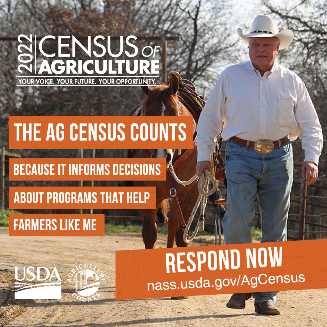 TexasDeptofAg's tweet photo. Neighbors, as your Agriculture Commissioner, I'm here to rally our ag community for an important cause. Fill out your Ag census form today and help shape the future of Texas agriculture! --CSM #TexasAgricultureCounts #CompleteTheCensus #FarmersCount #2022AgCensus https://t.co/MQCqTZjURb