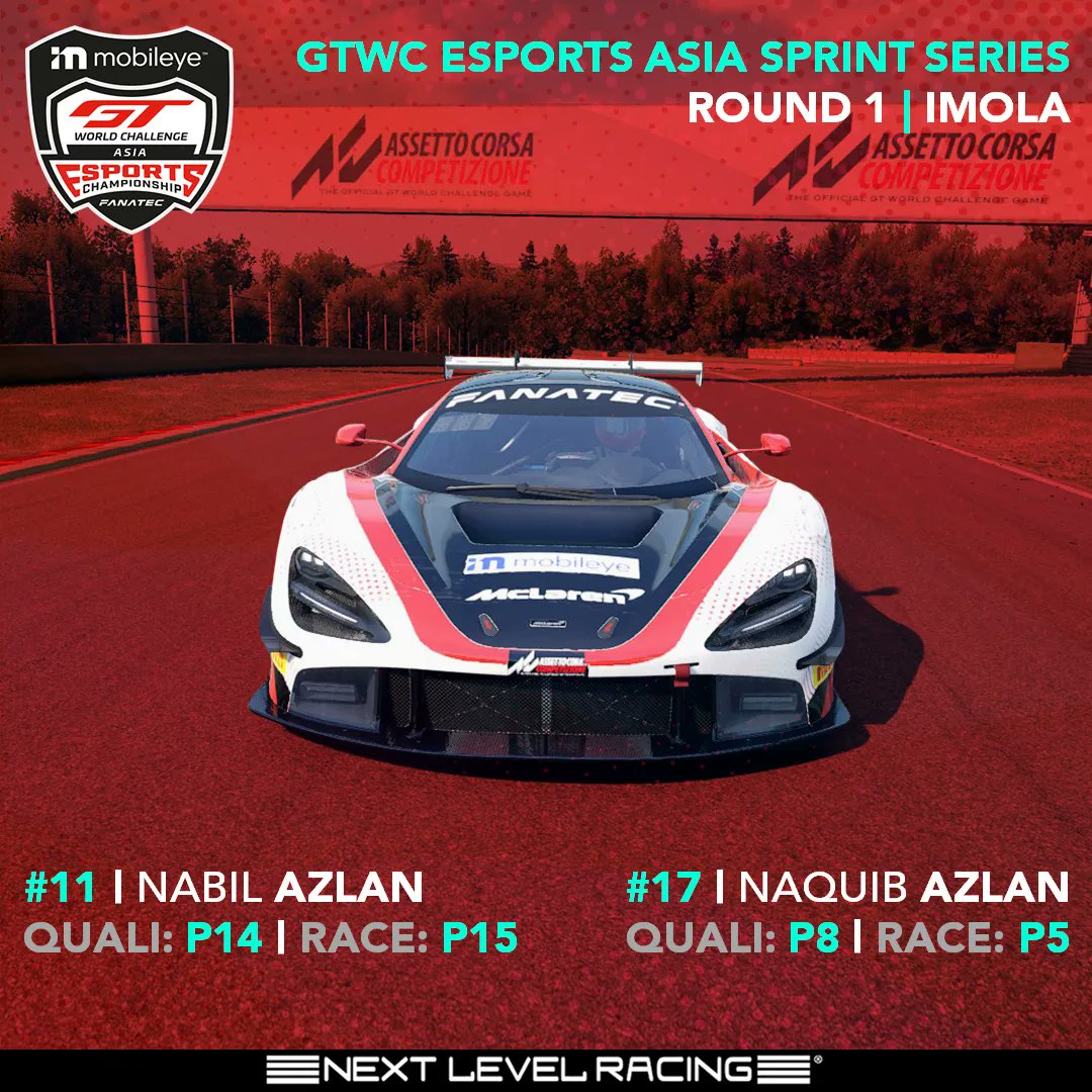It was a mixed bag for Team McLaren Axle Sports as @naquib_senna94 had a sensational race to P5 in Pro while his brother @muhdnabillll was forced to settle for P15 after a late clash.

Next race will be at @DoningtonParkUK on 28 June. 

#AKesports #AxleSports #beACC #SROEsports