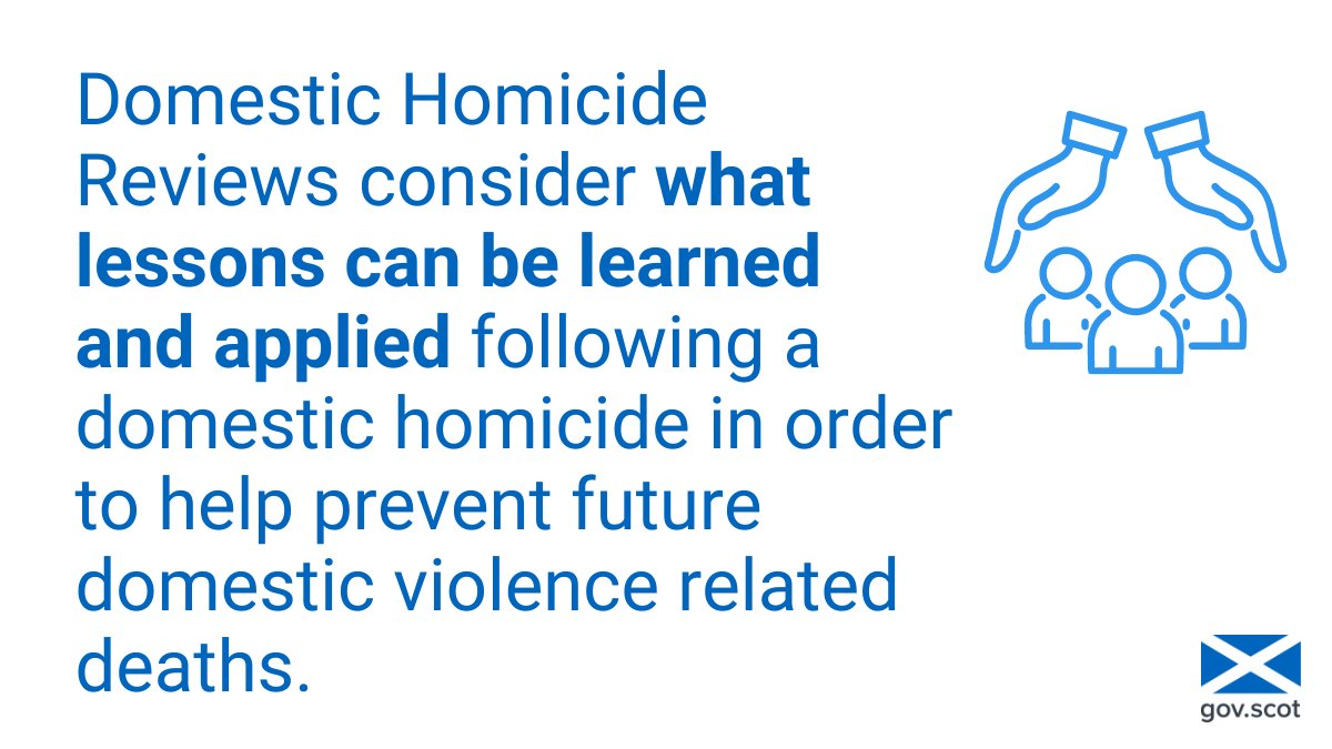 A series of research papers published today will help inform the work of a multi-agency Taskforce currently developing Scotland’s Domestic Homicide Review Model.

This further delivers on <a href="/scotgov/">Scottish Government</a> commitments to eradicate violence against women &amp; girls.

bit.ly/3qdccmJ