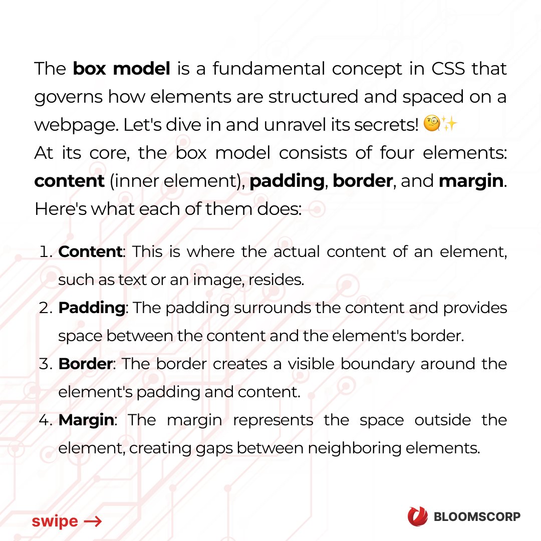 bloomscorp's tweet image. 📦 Demystifying the Box Model in CSS 📦
#CSSTips #CSSTricks #CSSInspiration #WebDesignInspo #FrontEndDevelopment #CodeLearning