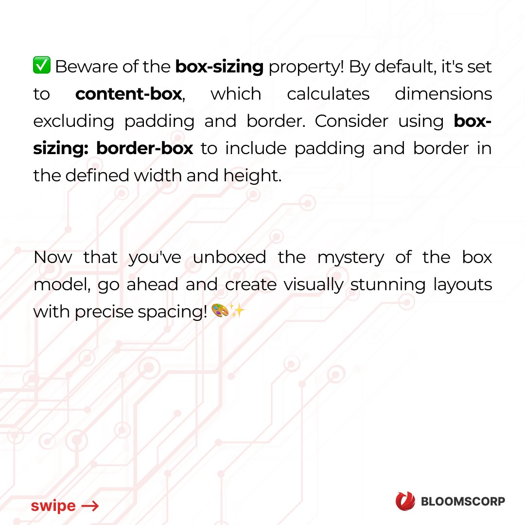 bloomscorp's tweet image. 📦 Demystifying the Box Model in CSS 📦
#CSSTips #CSSTricks #CSSInspiration #WebDesignInspo #FrontEndDevelopment #CodeLearning