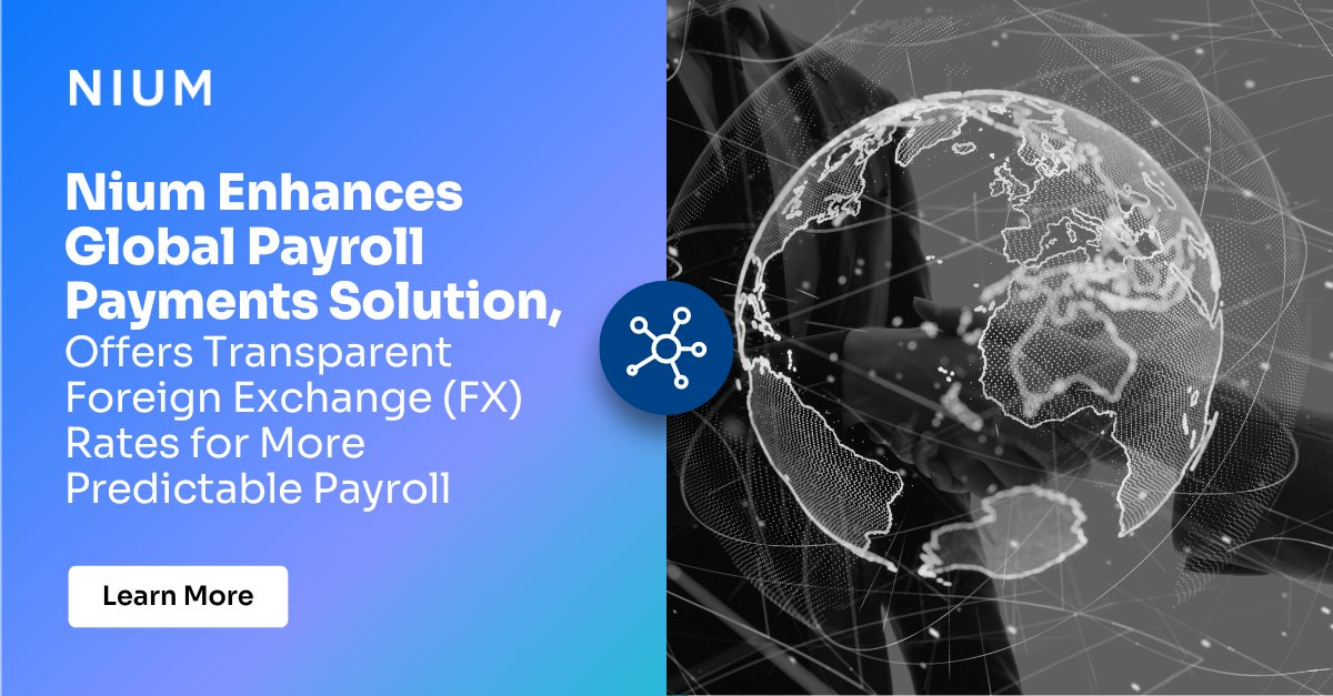 NiumGlobal's tweet photo. ⚡ Nium is pleased to unveil our enhanced global payroll payments solution supporting global payroll platforms. In addition to expanded network and currency coverage in Canada, Africa, the Middle East, Latin America, and Asia Pacific...[1/2] https://t.co/01NyQXsBb3