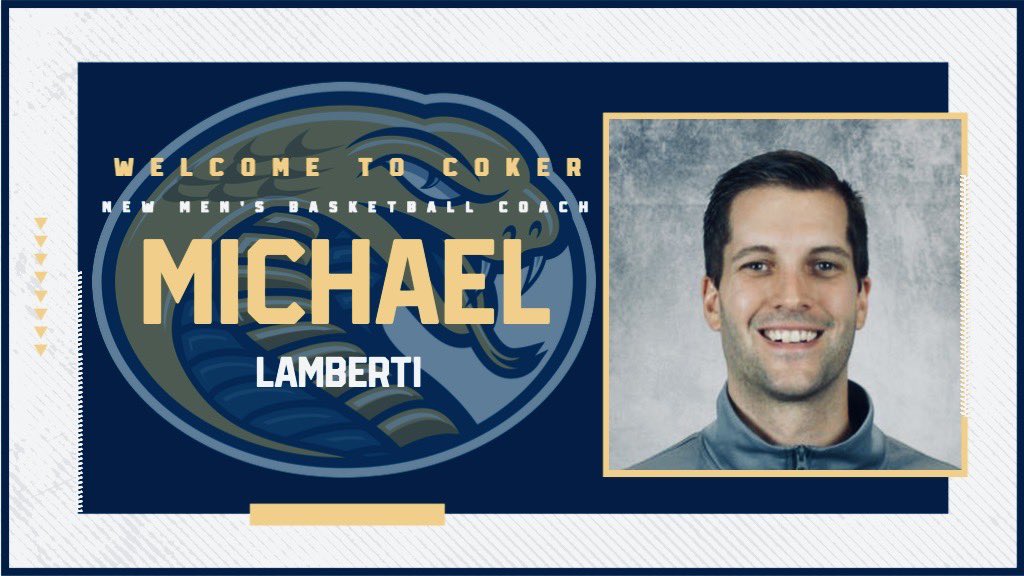 Good Morning Coker and let’s give a big welcome to Michael Lamberti our new men’s basketball coach!! We are excited to see what coach Lamberti will bring to Coker and the noise he will make in the conference!
<a href="/CobrasMBB/">Coker MBB</a>
