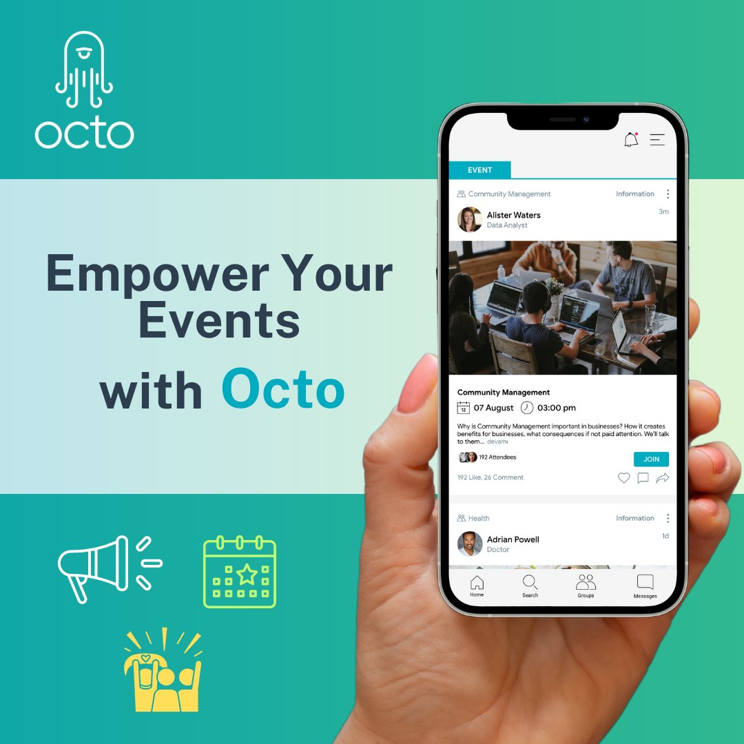 OctoNetworks's tweet image. Elevate your events with Octo! Create custom events, add videos &amp;amp; visuals, and engage your community. Discover who&apos;s participating and make your events unforgettable! 🌟🎥

#OctoEvents #EngageYourCommunity
