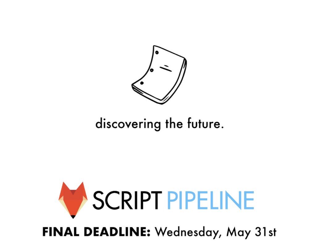 Final deadline: TODAY. 

Must submit thru @Coverfly by midnight PST. 

#Screenwriting - scriptpipeline.com/shop/screenwri… 

#TVwriting - scriptpipeline.com/shop/tv-writin…