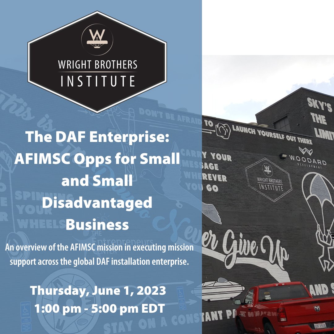 It's not too late to register for tomorrow's collider, 'The DAF Enterprise: AFIMSC Opps for Small and Small Disadvantaged Business'.  zurl.co/k93Z