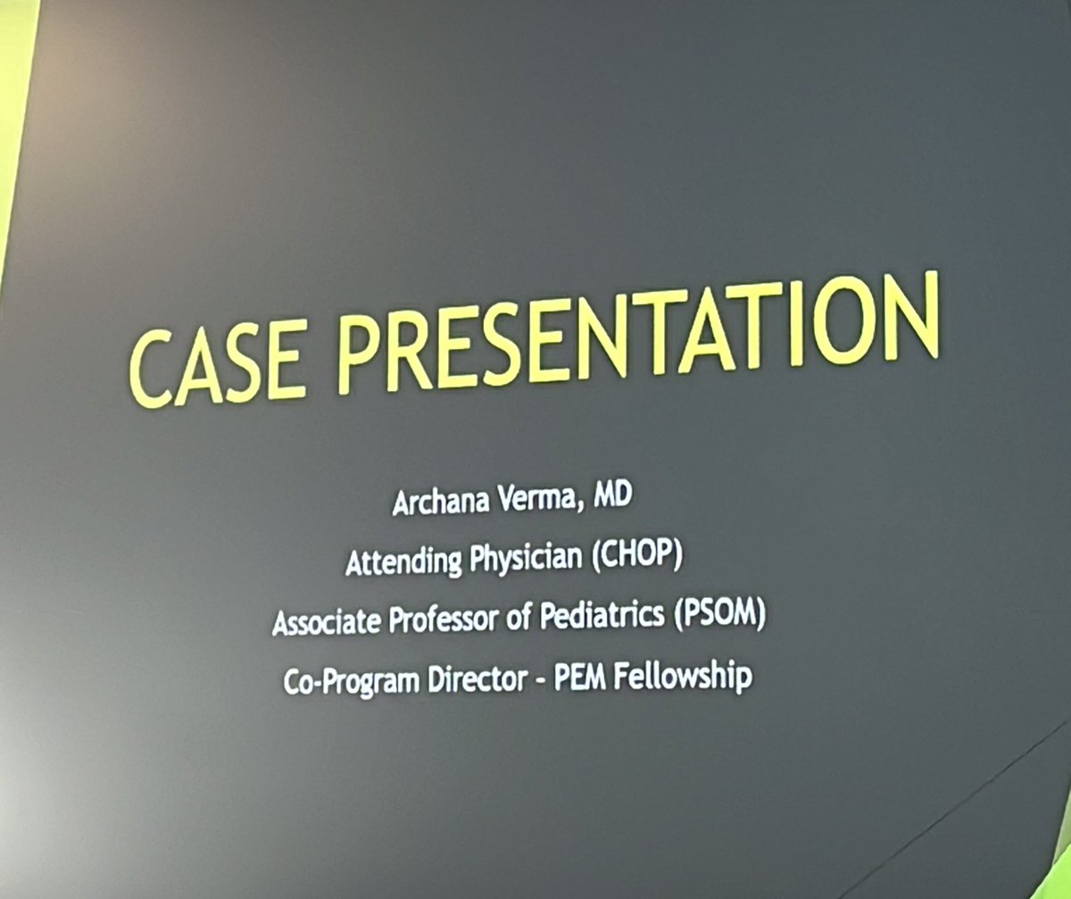 Time for a case presentation with Dr. Verma.
#PEM4EMSeniors23
