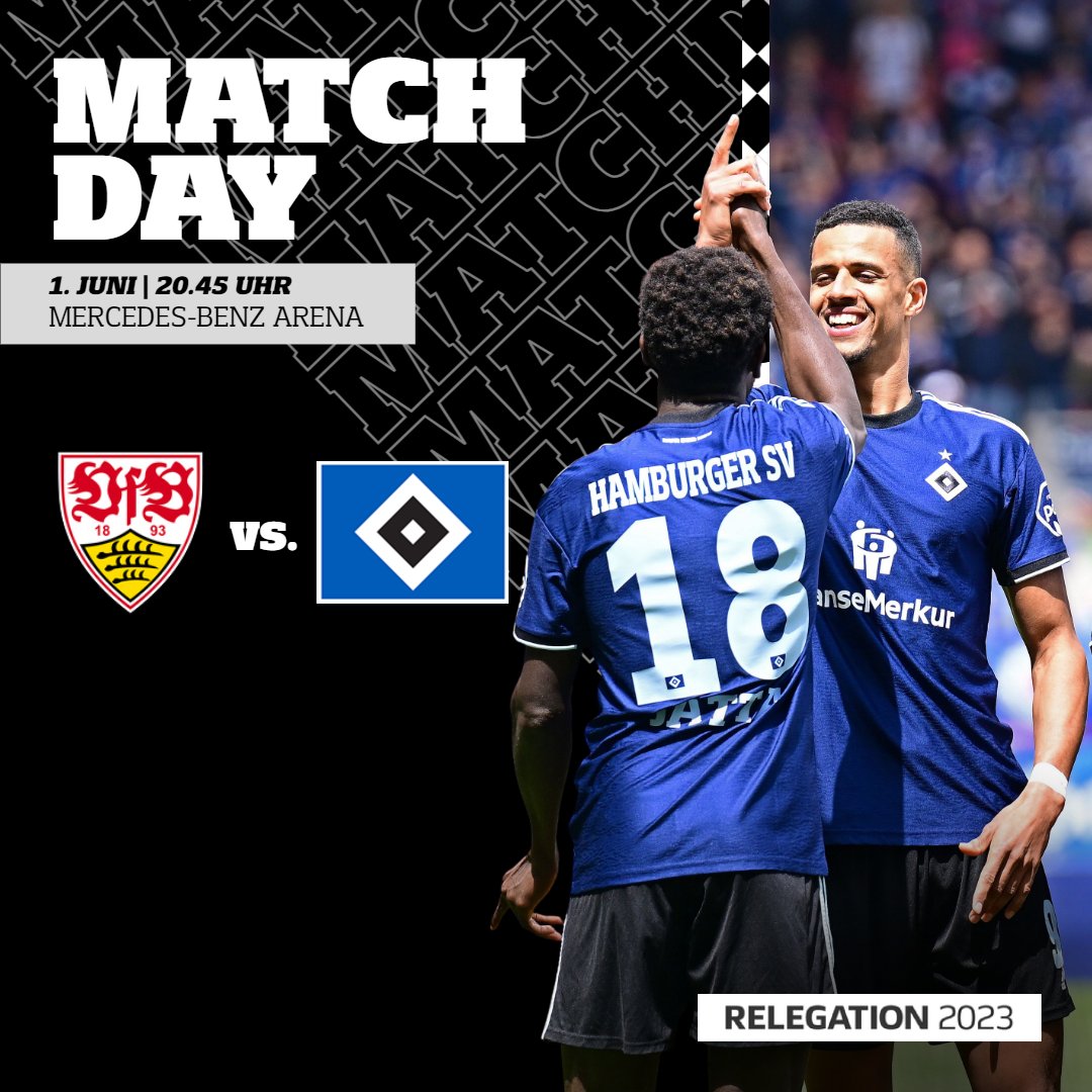 HSV's tweet photo. 💙 MATCHDAY 💙

🆚 @VfB
🏟 Mercedes-Benz Arena
⏰ 20.45 Uhr
🏆 #Relegation2023
#⃣ #VfBHSV
📻 https://t.co/ahsn8WT7dh
📲 https://t.co/0j4munWO10

Wie verfolgt ihr die Partie❓💥

#nurderHSV https://t.co/njXmT3FS2N