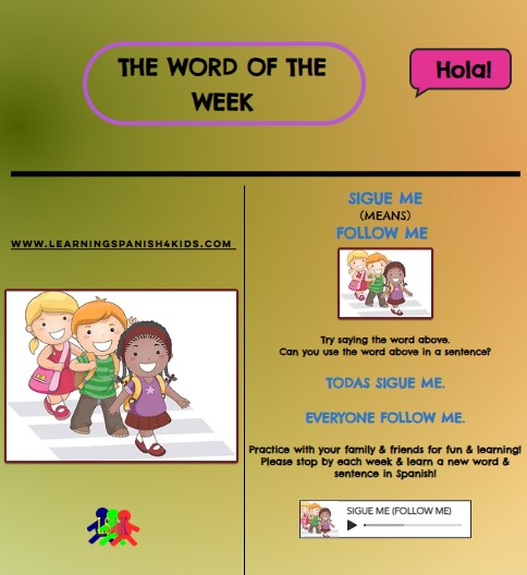 Learn a New Greeting, Word, or Phrase in English & Spanish when you visit our Word of the Week page! ♥ Enjoy! 🧒👧 learningspanish4kids.com/word-of-the-we… #kids #onlinelearning #homeschool #childcareprofessional #homeschooling #education #summerfun