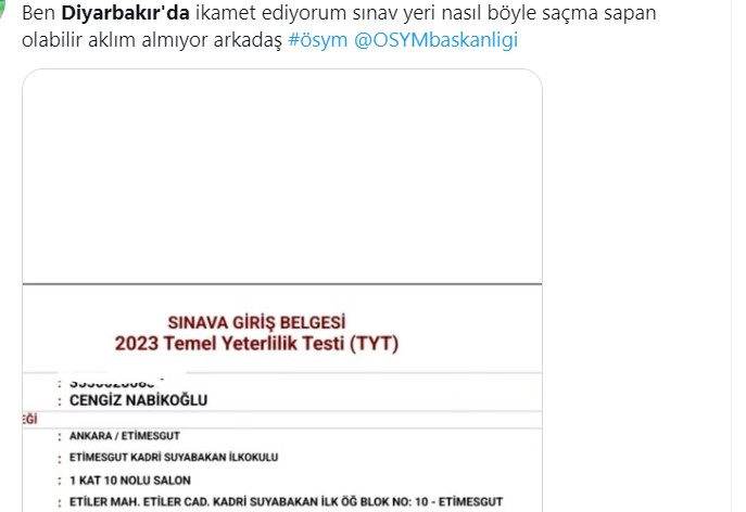 ÖSYM'nin skandalına Diyarbakırlı öğrencilerden tepki: Bu saçmalık, Diyarbakır'da okul mu yok? 

Sınav yerleri adreslerinin dışındaki illerde gösterilen Diyarbakırlı öğrenciler, ÖSYM'yi göreve çağırdı.

surajans.com/osymnin-skanda… 

#Diyarbakır'da #ösym #yks <a href="/OSYMbaskanligi/">ÖSYM</a> <a href="/tcmeb/">Millî Eğitim Bakanlığı</a>