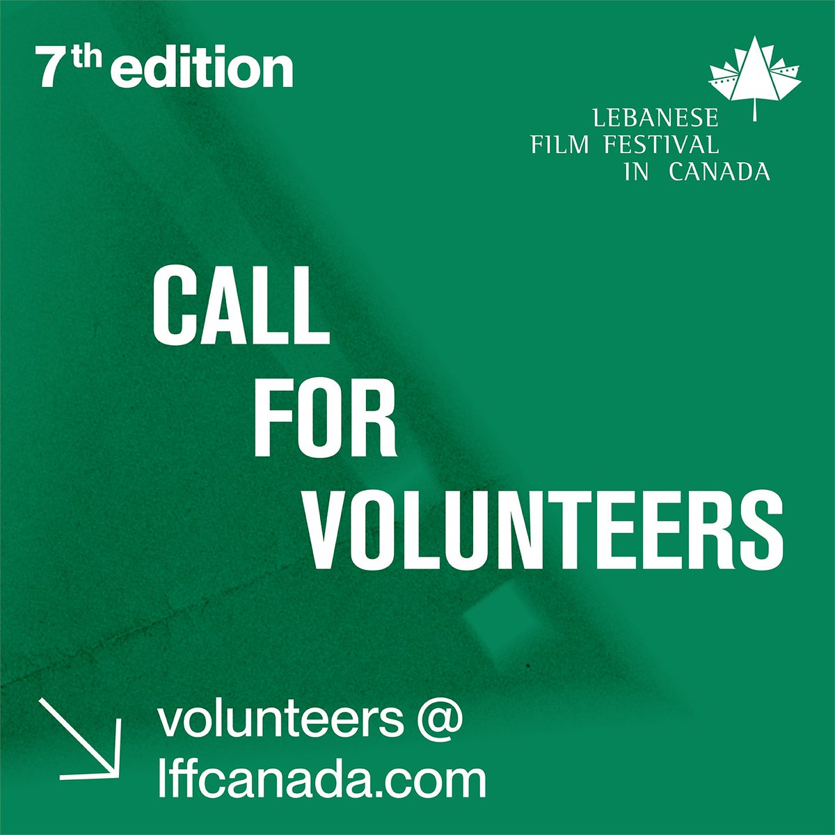 CALL FOR VOLUNTEERS 
Would you like to take part of the Lebanese film festival in Ottawa? Volunteers will have free access to all screenings!
The 7th edition of the Lebanese Festival in Canada, June 9-12.
website LFFCanada.com 
✉️volunteers@lffcanada.com