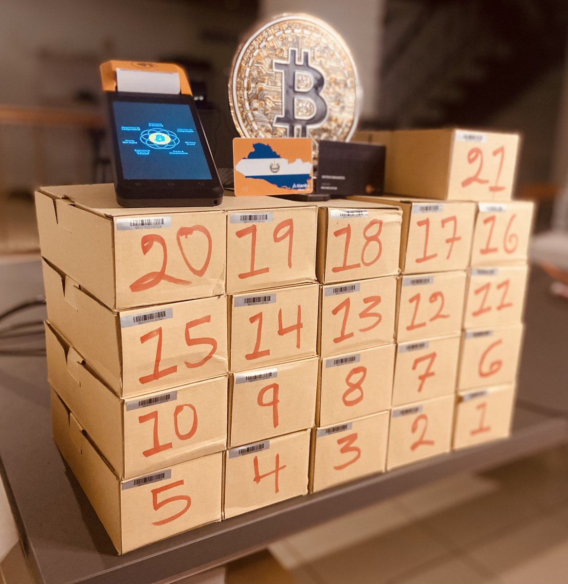 We proudly present the @BitcoinizePoS, the backbone of Bitcoin Circular  Economies‼️ Directly from El Salvador to unleash the power of Bitcoin,  unlock lightning and bolt cards💥 An Worldwide Collaboration for the  peaceful