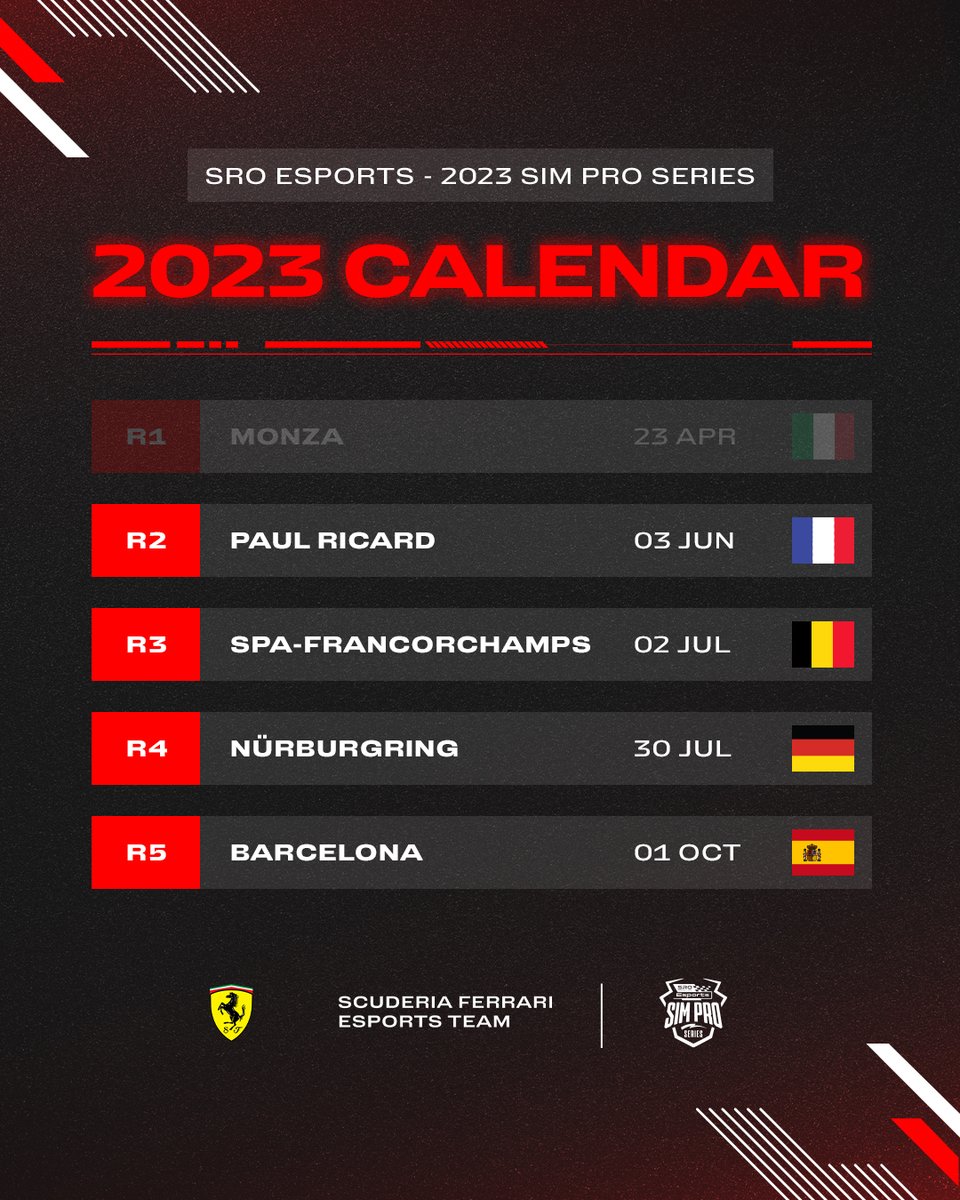 💥 𝘽𝙄𝙂 races coming! 🇫🇷 Soon!

#FerrariEsports 🎮 #SROEsports