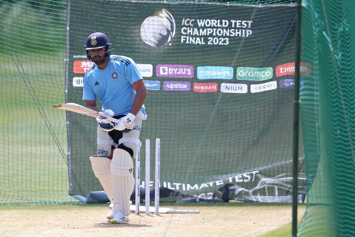 ICC's tweet photo. The skipper is getting ready for the big finale 💪

#WTC23 https://t.co/3jP8Ywaq0T