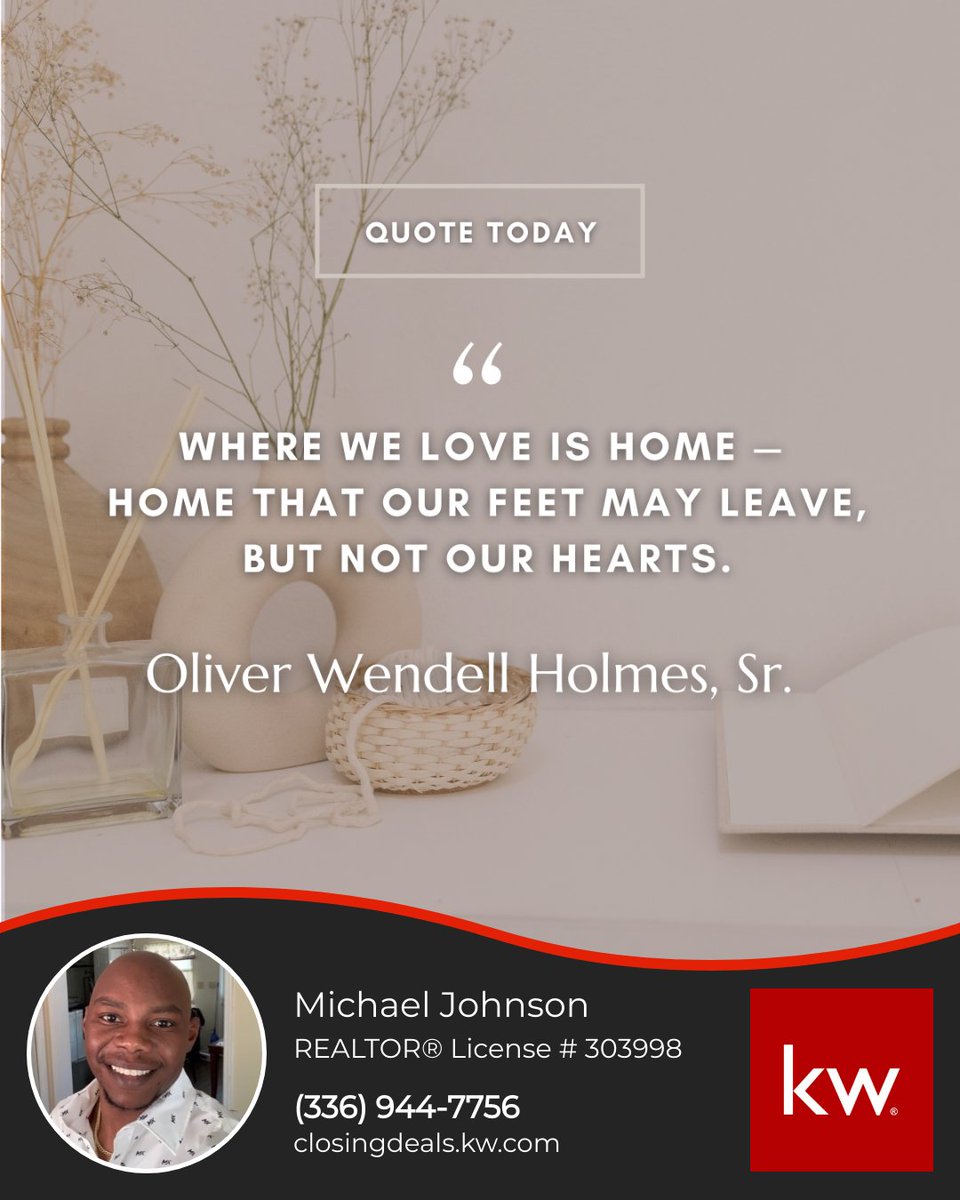 A more sophisticated way of saying 'Home is where the heart is.' ❤️

#homesweethome #home #inspirationalquote #qotd #quoteoftheday #dailyquotes #quotes #goinghome #homequotes #realtor #ncrealestate #ncrealtor #happy #picoftheday #firsttimehomebuyer #buyingagent #listingagent