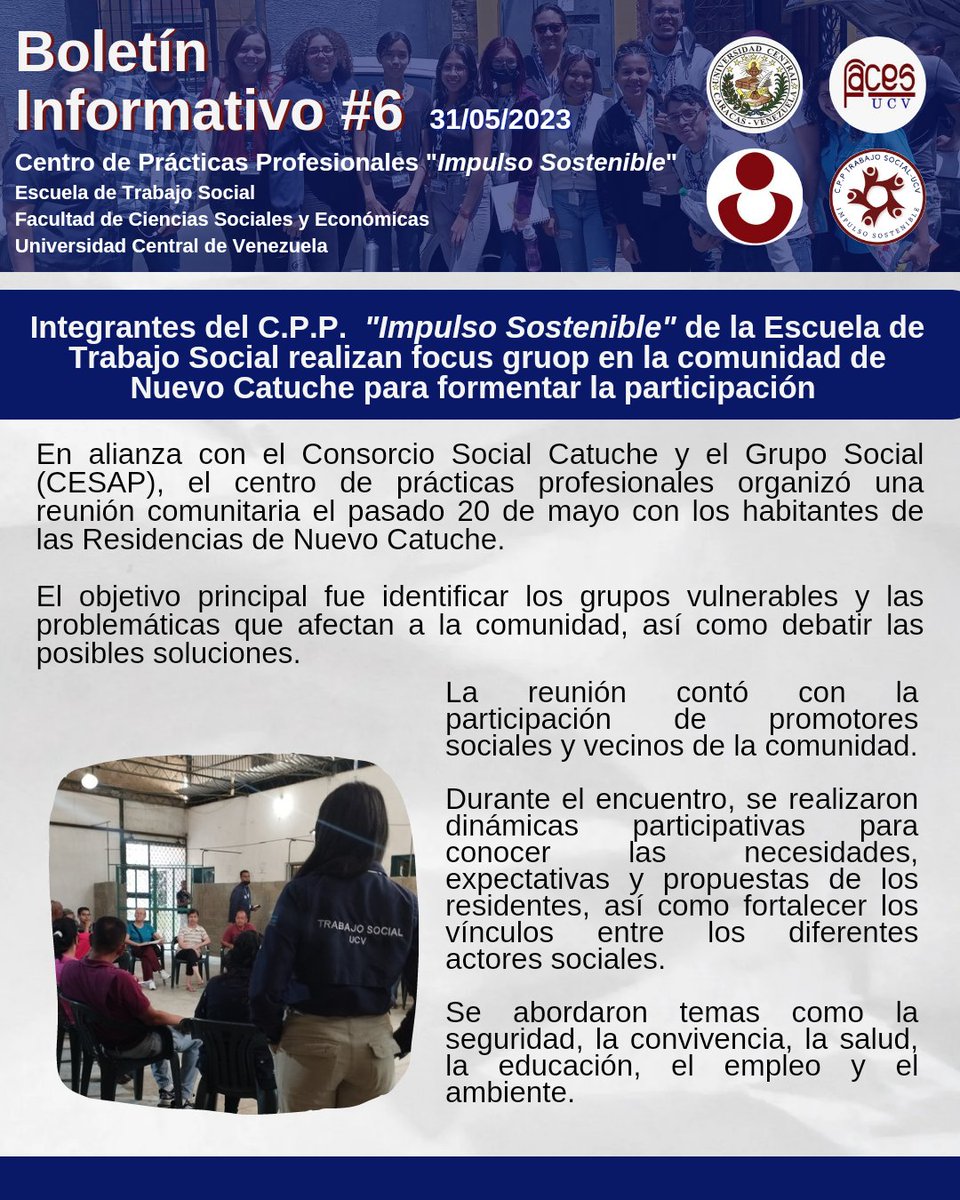 impulsostucv's tweet photo. 📢Boletín informativo #6 
Entérate de nuestras últimas actividades realizadas en la  comunidad de Nuevo Catuche en #Puertacaracas en la #Pastora https://t.co/re0UuPYLdq