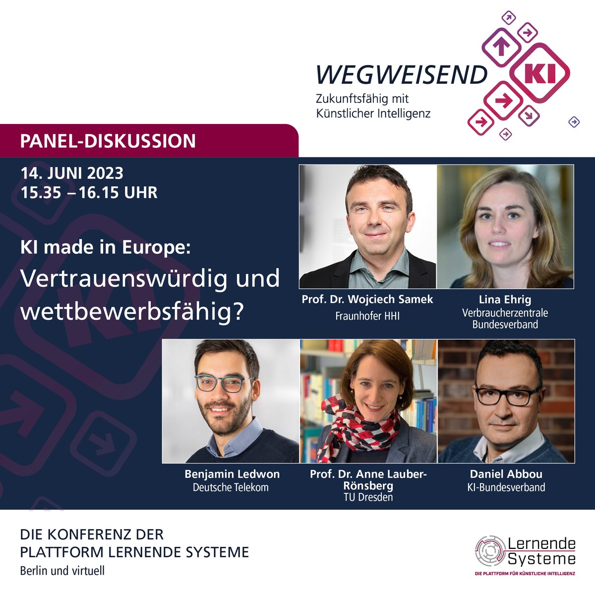 KI gestalten (@lernendesysteme) on Twitter photo #KI im Spannungsfeld von #Verbraucherschutz und Innovationsfähigkeit: Wie nutzt oder hemmt der #AIAct? Auf der #PLSKonferenz2023 dazu ein Panel mit @LinaEhrig <a href="/vzbv/">Verbraucherzentrale</a>, A. Lauber-Rönsberg <a href="/tudresden_de/">TU Dresden</a>, <a href="/benledwon/">Benjamin Ledwon</a> <a href="/DT_Brussels/">Deutsche Telekom EU Policy</a>, <a href="/dabbou/">Daniel Abbou</a> <a href="/ki_verband/">KI Bundesverband</a> und <a href="/WojciechSamek/">Wojciech Samek</a> <a href="/FraunhoferHHI/">Fraunhofer HHI</a> #KI im Spannungsfeld von #Verbraucherschutz und Innovationsfähigkeit: Wie nutzt oder hemmt der #AIAct? Auf der #PLSKonferenz2023 dazu ein Panel mit @LinaEhrig <a href="/vzbv/">Verbraucherzentrale</a>, A. Lauber-Rönsberg <a href="/tudresden_de/">TU Dresden</a>, <a href="/benledwon/">Benjamin Ledwon</a> <a href="/DT_Brussels/">Deutsche Telekom EU Policy</a>, <a href="/dabbou/">Daniel Abbou</a> <a href="/ki_verband/">KI Bundesverband</a> und <a href="/WojciechSamek/">Wojciech Samek</a> <a href="/FraunhoferHHI/">Fraunhofer HHI</a>