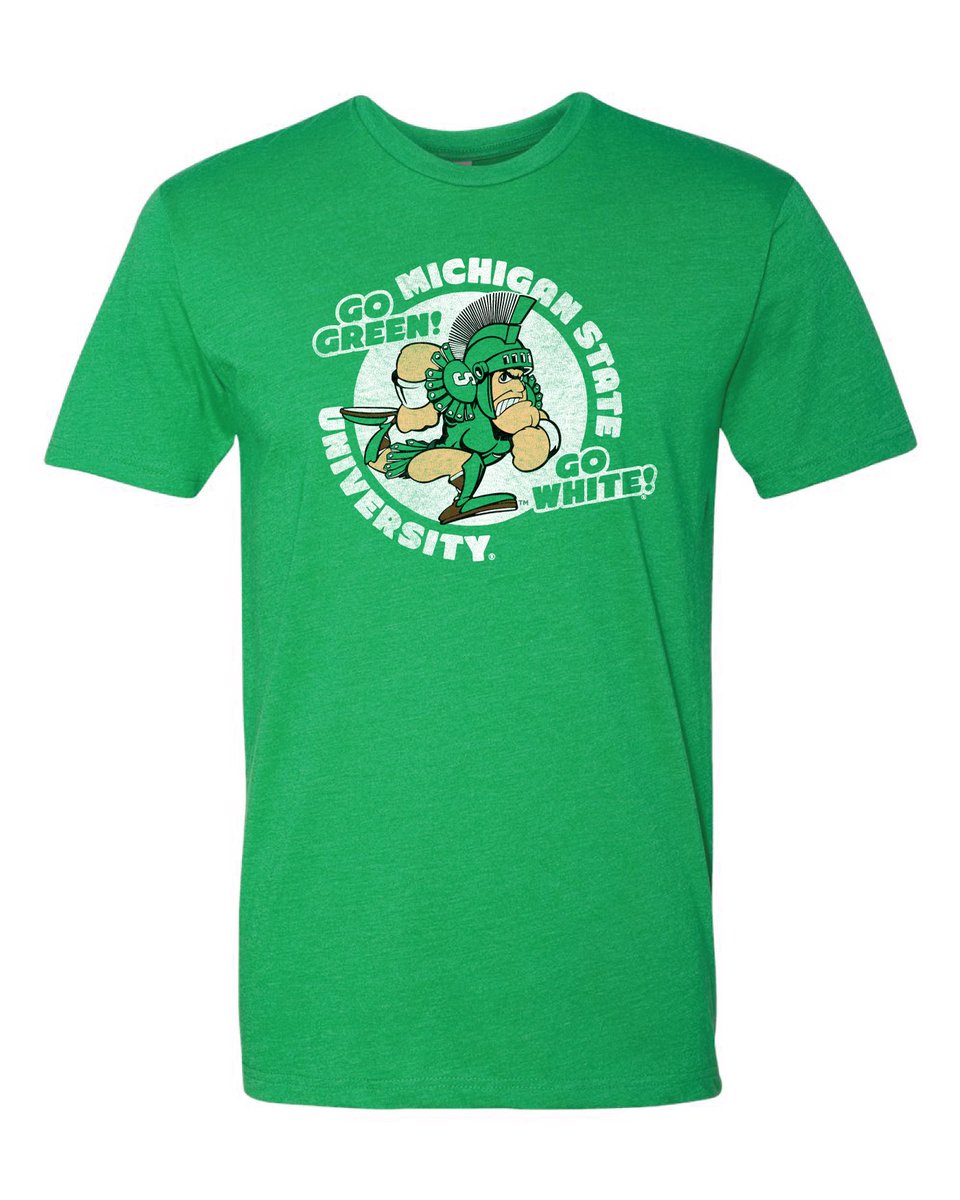 NudgePrinting's tweet photo. π₯ Hot off the press! Our latest MSU t-shirt and also our first kelly green tshirt. Get βem while they last! #GoGreen #msuspartans #msugear https://t.co/5yKB0Enbwl https://t.co/wmOmitAAm9