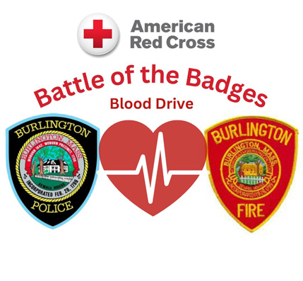 <a href="/burlingtonpd/">Burlington Police MA</a> and <a href="/BurlingtonMAFD/">Burlington Fire Dept</a> are out for blood bcattv.org/event/battle-o… <a href="/RedCross/">American Red Cross</a> #donateblood #givelife #BurlingtonMA