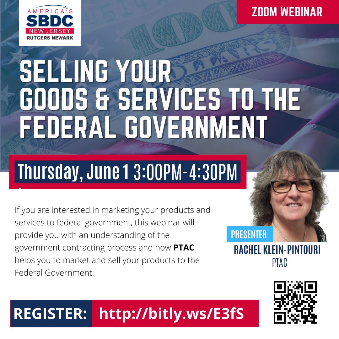 📣 Selling Your Goods & Services to the Federal Government Webinar 🏢
-
ZOOM WEBINAR
Thursday, June 1
3:00 pm - 4:30 pm
Registration link : bitly.ws/E3fS
-
#businessstrategy #marketing #successfulbusiness #smallbusinesswebinar #smallbusinessowners #PTAC