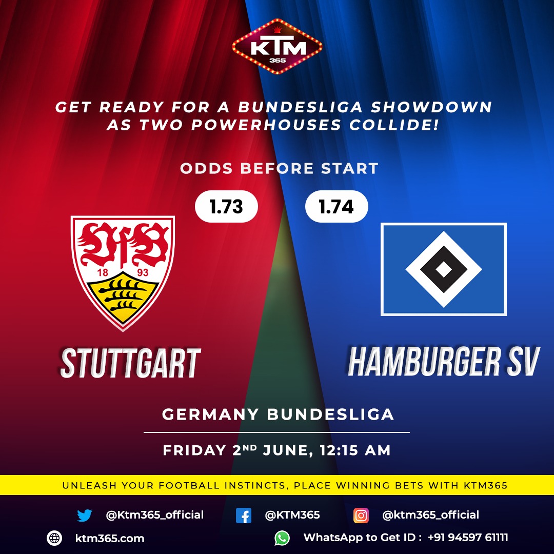 Stuttgart faces off against Hamburger SV in an electrifying Bundesliga clash. 
Brace yourself for 90 minutes of non-stop action! ⚽ 

#StuttgartvsHamburgerSV #Bundesliga #FootballShowdown #RivalryRenewed #KTM365 #BetandWin