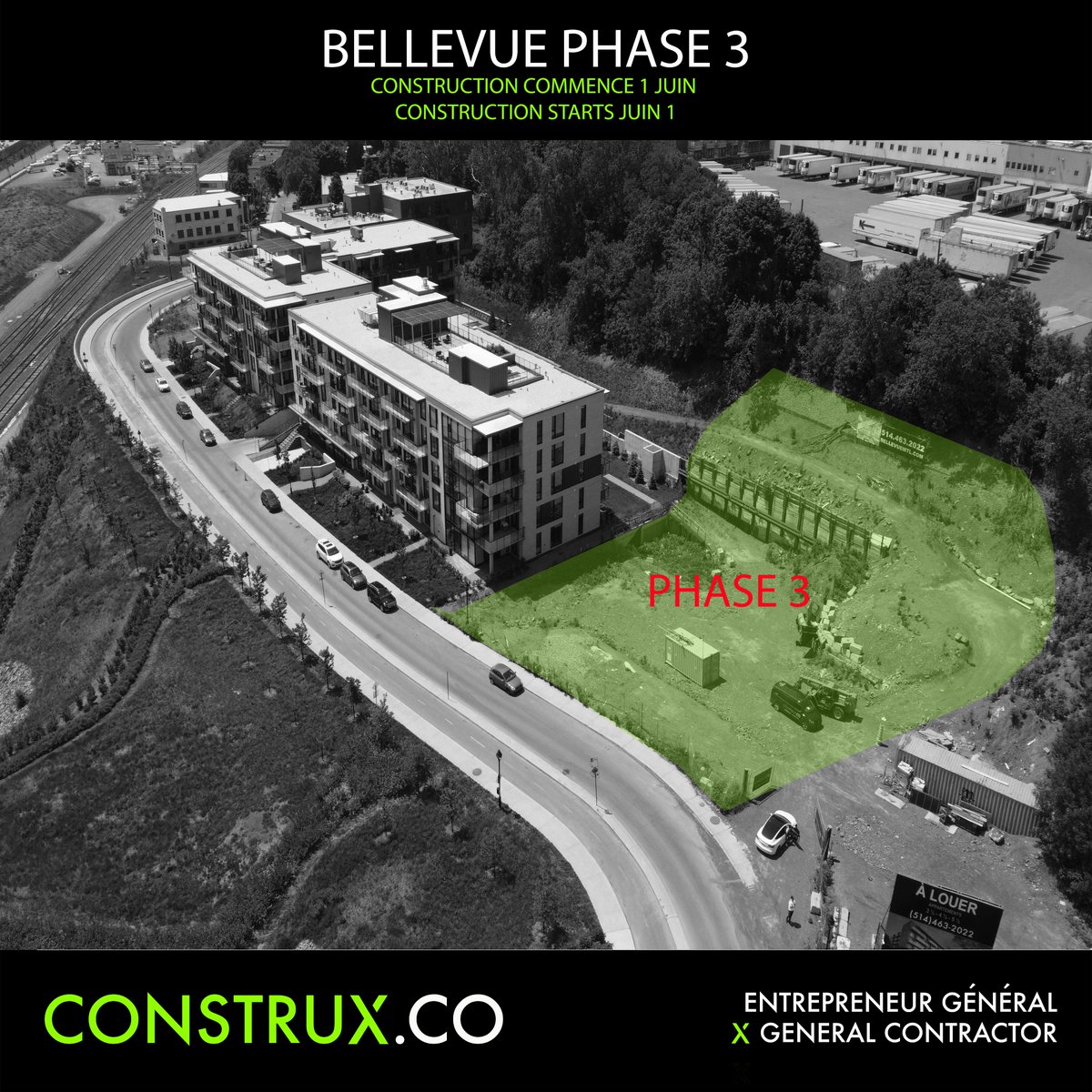 ConstruxCo's tweet image. Construx is please to announce the start of construction for phase 3 of Bellevue Montreal.  #bellevue #construx #generalcontractor