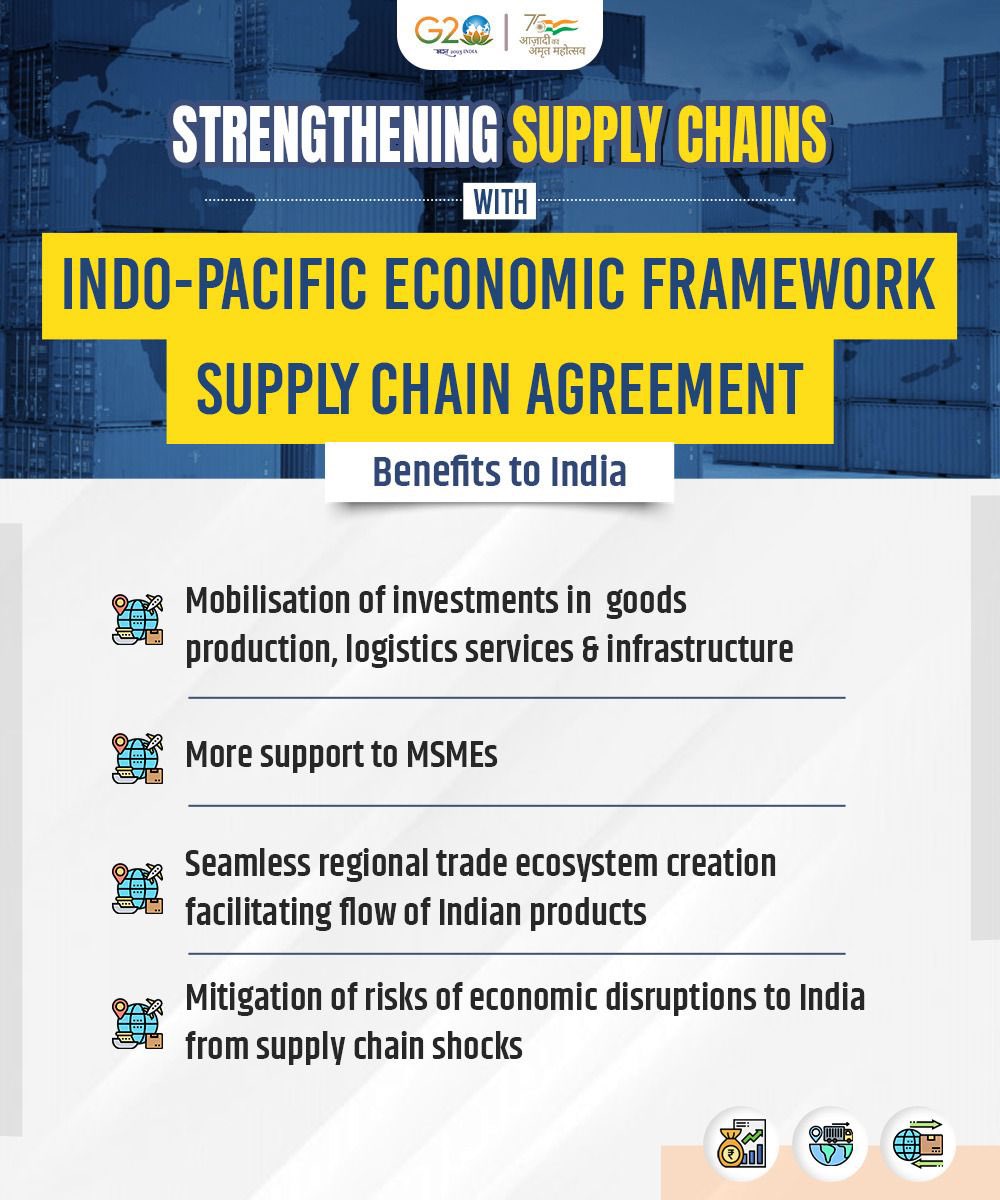 First of its kind Indo-Pacific Economic Framework Supply Chain Agreement will further strengthen & diversify supply chains.