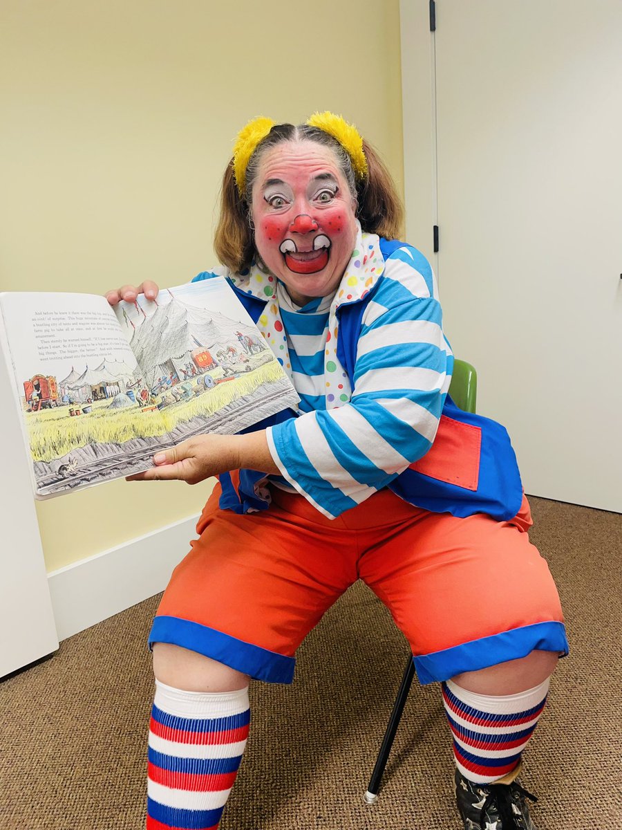 TownOfArgosIN's tweet photo. Skeeter is at the Argos Public Library! Stop by until 11:00. 

Join us for C&amp;M Circus in Argos on Friday, June 9th at 5:00 or 7:30 PM. https://t.co/zcIadzc1fo