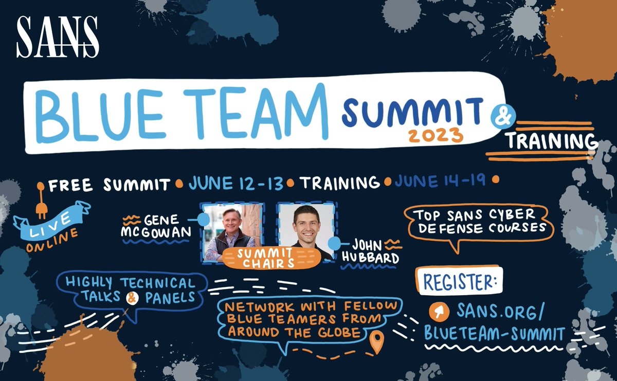 Blue teamers assemble! Join us for this year's SANS Blue Team Summit Live Online, June 12-13. 

Check it out: buff.ly/3IONG1X