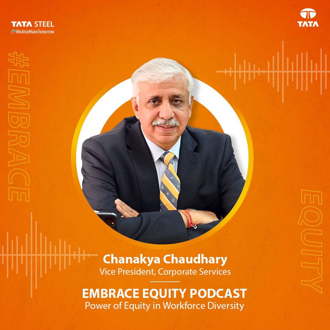 TataSteelLtd's tweet photo. Join us for the latest episode of the Embrace Equity Podcast Series, featuring Chanakya Chaudhary - VP, Corporate Services, Tata Steel, as he discusses equity in the context of workforce diversity.
 
Listen here: https://t.co/vLISiA62h5
 
#TataSteel #EmbraceEquity #TomorrowIsUs https://t.co/mmJuNDhkkS