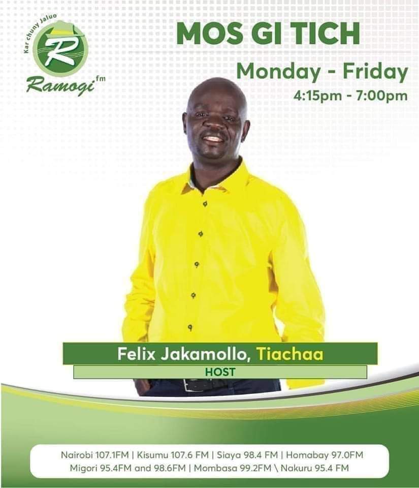 Moss gi tich matek nyawanda. 
Pod amiyo nyidendi thuolo mar madha.
#PoleKwaJanta
#MossGiTich
#BreakMarPinyOchot