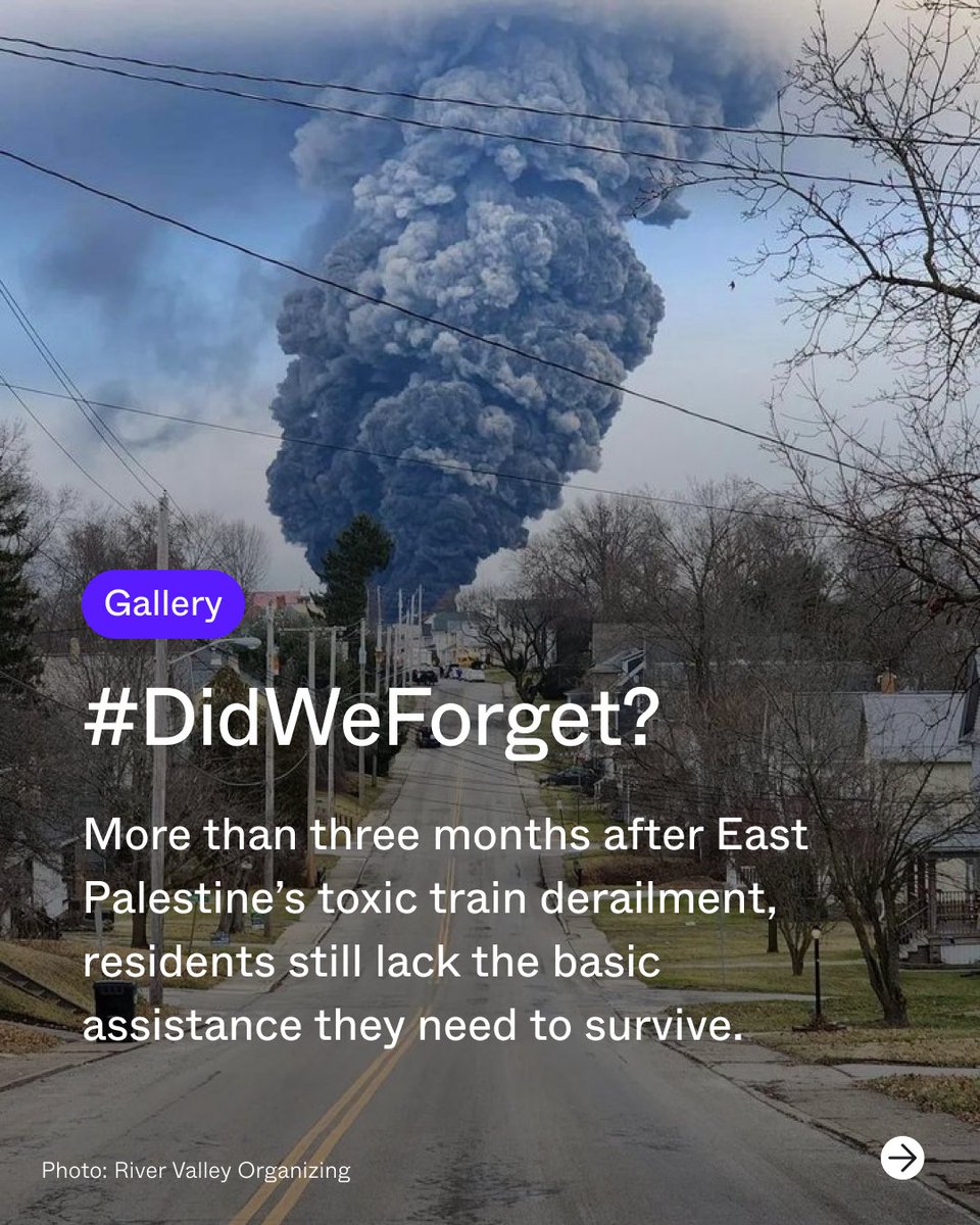 onlyone's tweet photo. #DidWeForget about the people of #EastPalestine?
More than 3 months after the town’s toxic train derailment, residents still lack basic assistance.
Join us in urging @GovMikeDeWine to issue an emergency declaration in East Palestine: https://t.co/XKGbTAwvBi https://t.co/JayEjV6Ck6