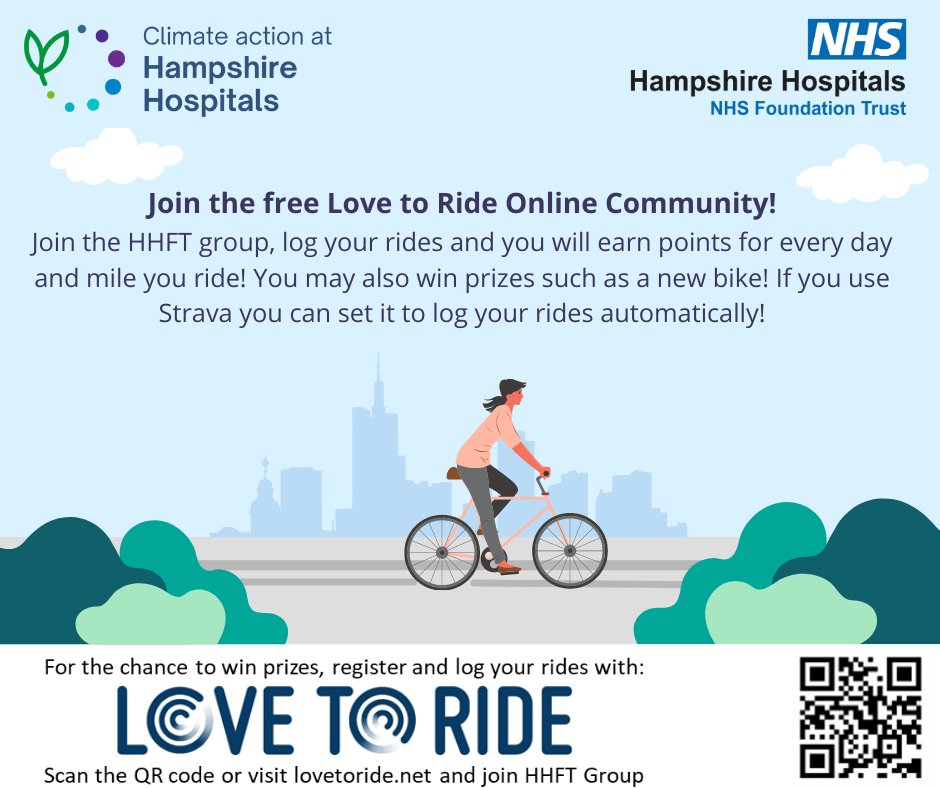 Do you cycle or walk to work?! Why not join the Cycling and Active Travel Group! If you cycle to work and log your rides on the free online platform Love To Ride you can win prizes! 🚲🌍💚