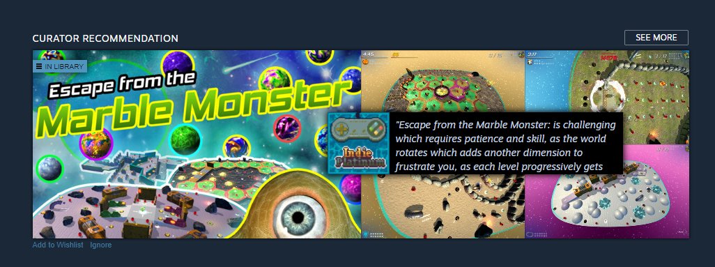 Elio_GameDev's tweet image. Escape from the Marble Monster is available NOW!
on #Steam! Go for it! 🔥🔥🔥🔥
-10% OFF

#NewGame #NewRelease #Games #pcgames #gamergirl #gamers #indiegame #SteamDeals #indiegames #WednesdayMotivation #WishlistWednesday #AcrossTheSpiderVerse