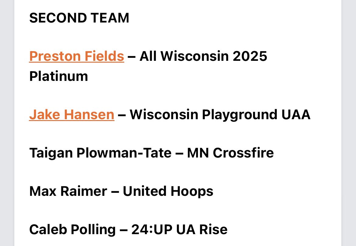 Thanks you <a href="/Evan_Flood/">Evan Flood</a> for the kind words from the tournament this past weekend. Had a great time competing with <a href="/pcf24up/">24:Up</a> and even made second team all tournament!