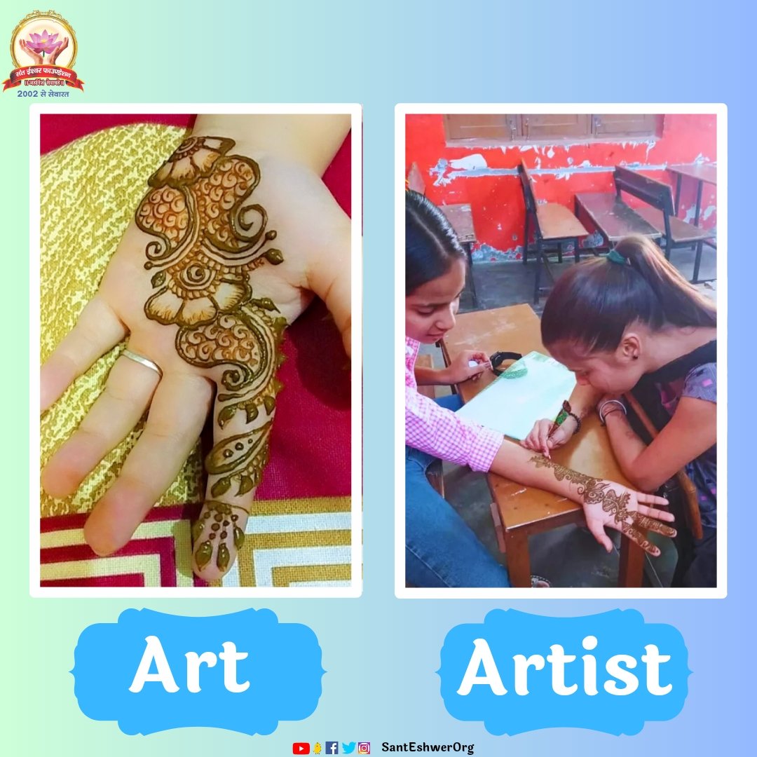 SantEshwerOrg's tweet image. माता चंद्रकांता परिसर ज्ञानदीप सेवा धाम विद्यालय में समर कैंप हॉबी क्लासेज में मेंहदी लगाना सीखती हुई हमारी आर्टिस्ट बीटियां।

#hobbyclass #summercamp #mehendi #art #artist