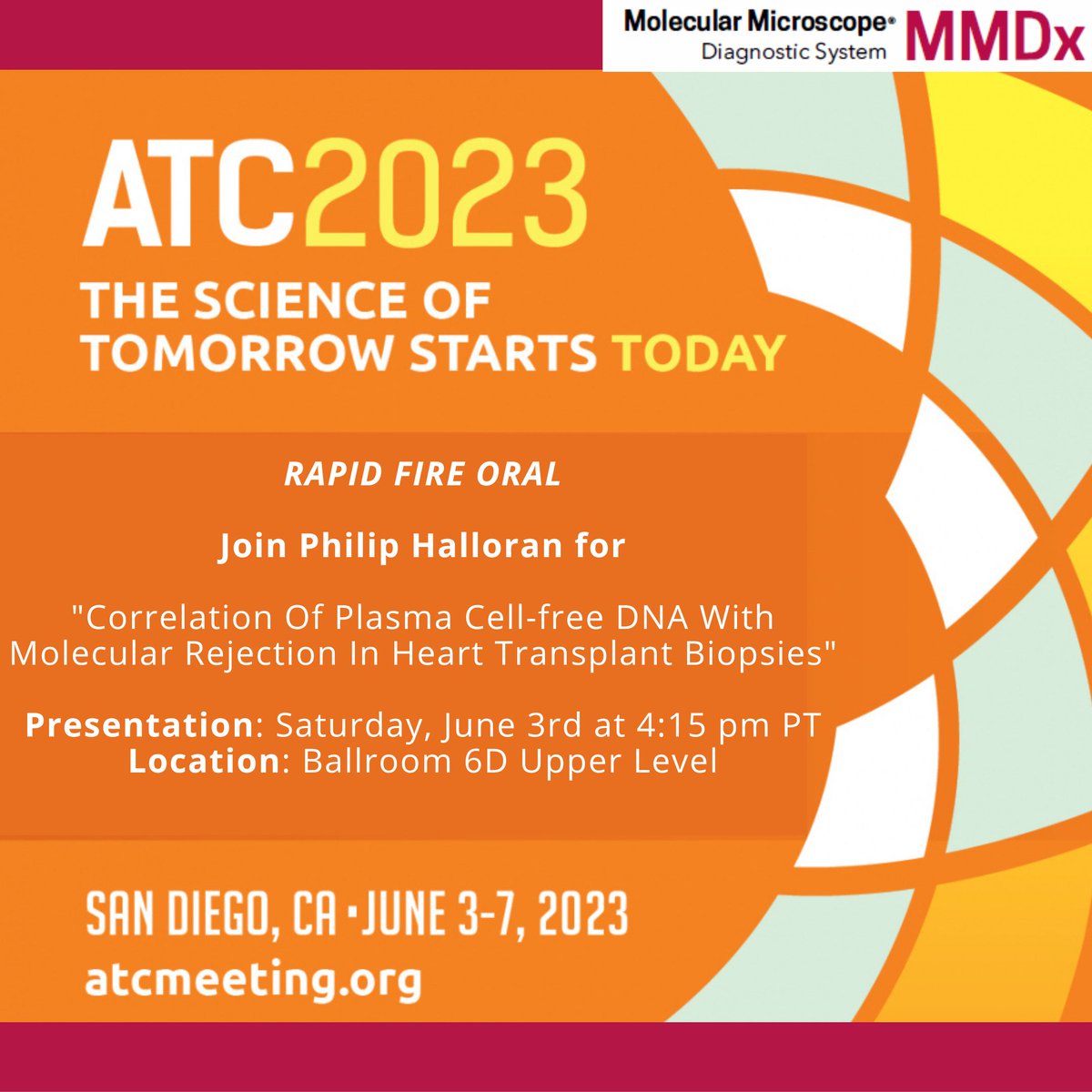 Join us for Dr. Philip Halloran's Rapid Fire Oral at #ATC2023! Register at atcmeeting.org